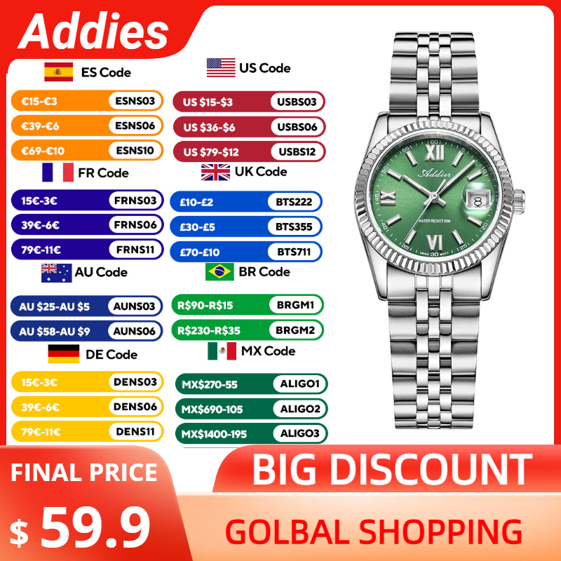 Stainless Bracelet Diver - Addies Hoge kwaliteit luxe horloge voor