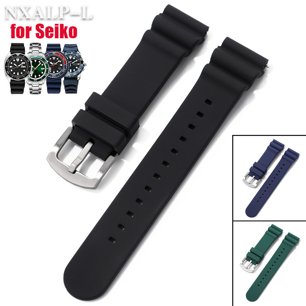 Seiko Watch 5 Sports - 20mm 22mm siliconen horlogeband voor Seiko