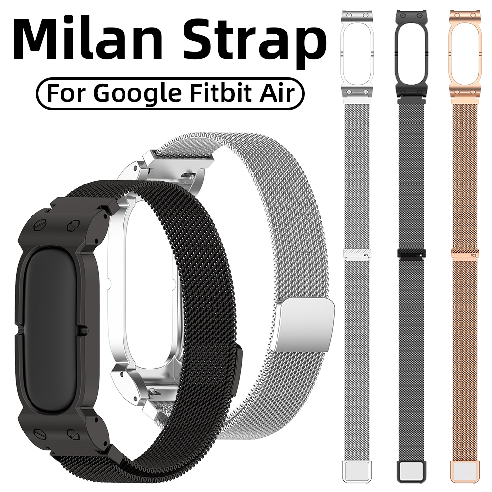 Mesh Strap Metal - Milanese horlogeband voor Fitbit Air roestvrijstalen