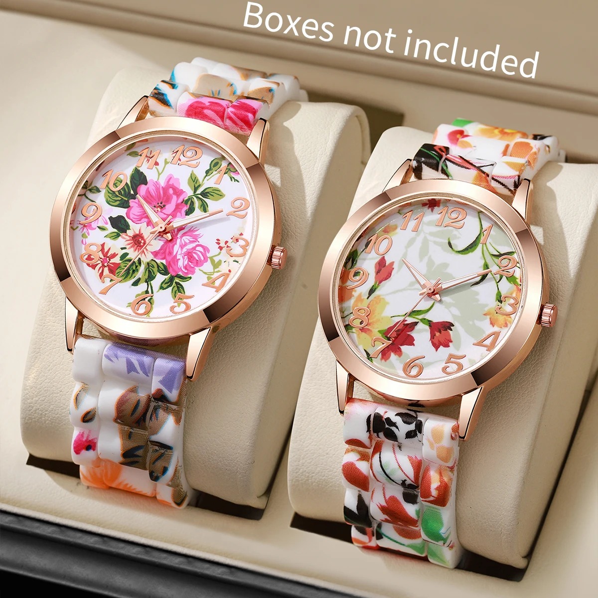 Silicone Band Women - 2 STKS Mode Bloem Gedrukt Vrouwen