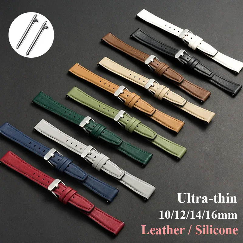 Suede Strap Watch - Ultradunne lederen horlogeband Siliconen polsband Zacht