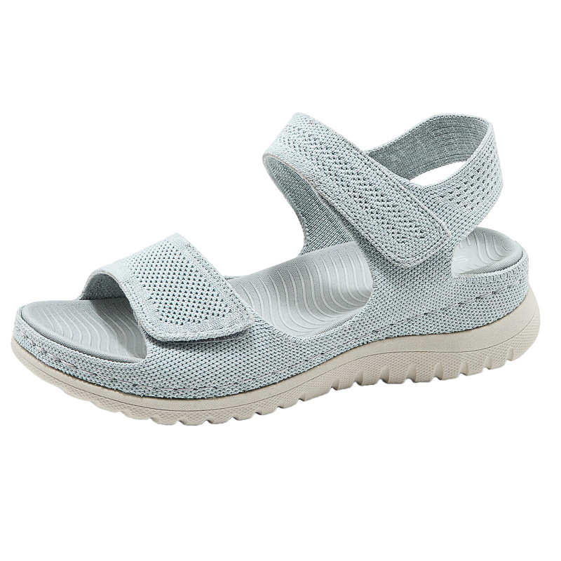 Sport Loop Velcro - Dames gebreide mesh platform sportsandalen met