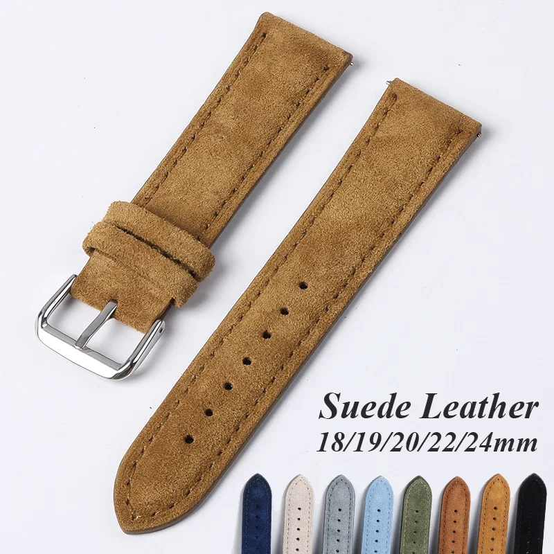 Suede Strap Watch - Suède lederen horlogeband voor Seiko Vintage