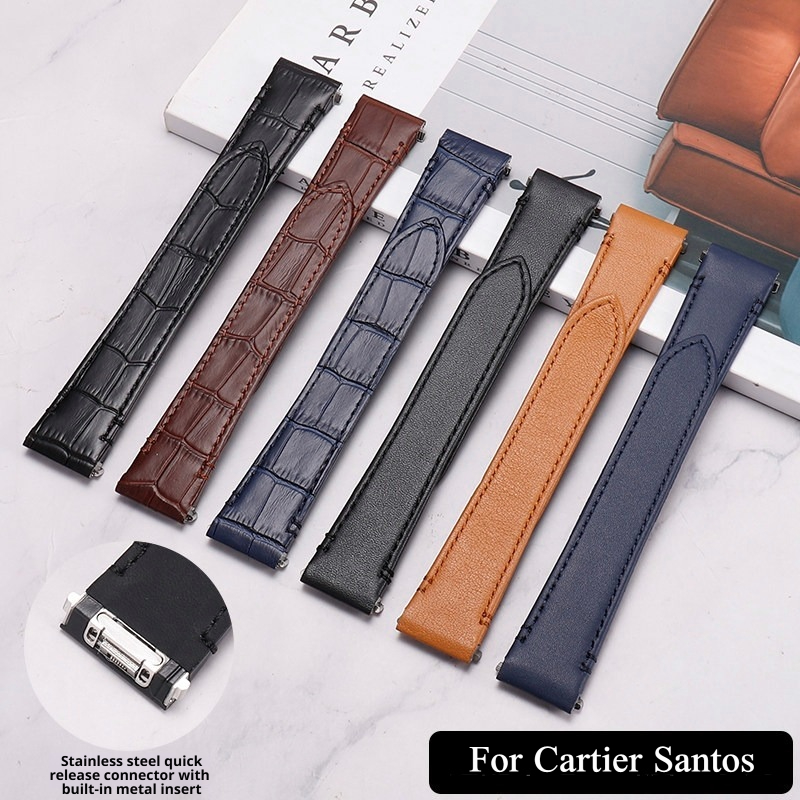 Hoge kwaliteit koeienhuid lede - Cartier Watch Santos recensie en prijs