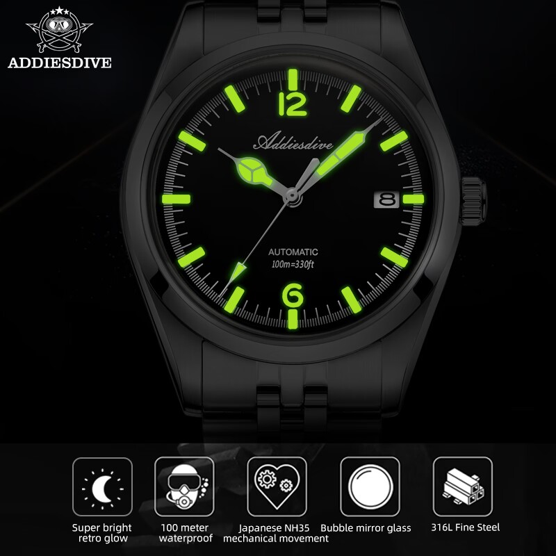 Addiesdive Nieuwe AD2038 Luxe  - Stainless Bracelet Diver recensie en prijs
